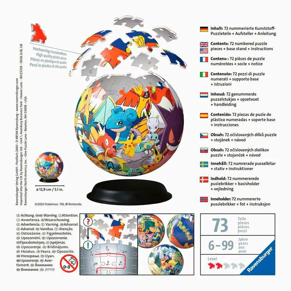 Ravensburger Pokémon 3D-puzzel 72 Stuks - Multicolor