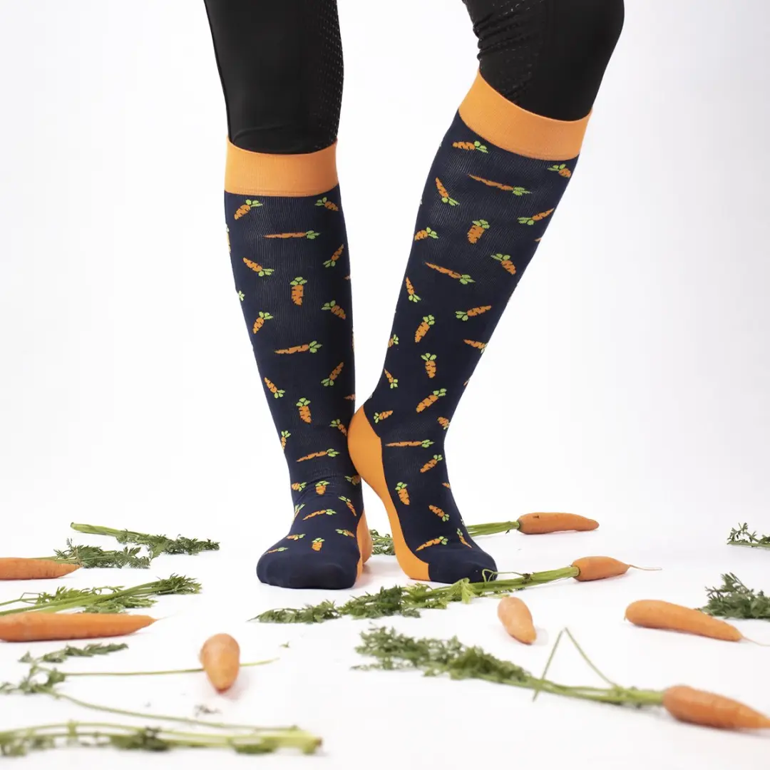 Epplejeck Ejcarrot Sokken - Donkerblauw-oranje - 2 Stuks