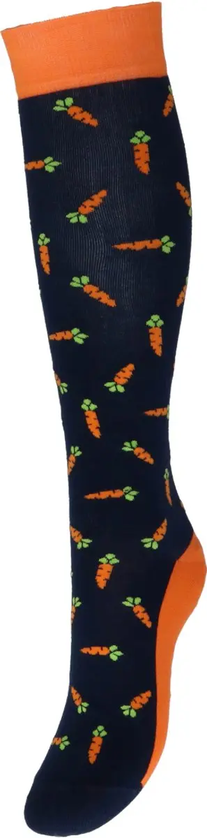 Epplejeck Ejcarrot Sokken - Donkerblauw-oranje - 2 Stuks