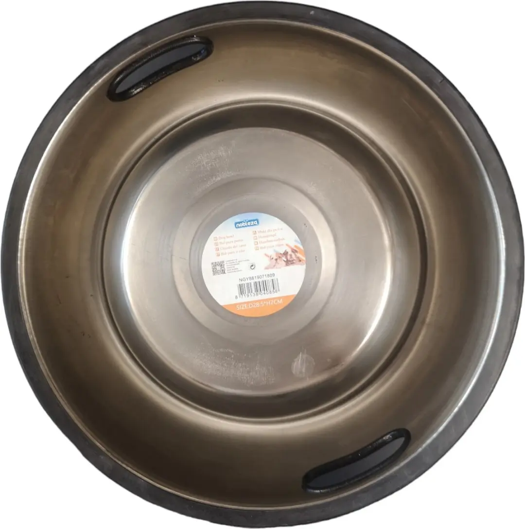 Nobleza Hondenvoerbak RVS - 1500ml Ø28,5cm - Zilver/Zwart