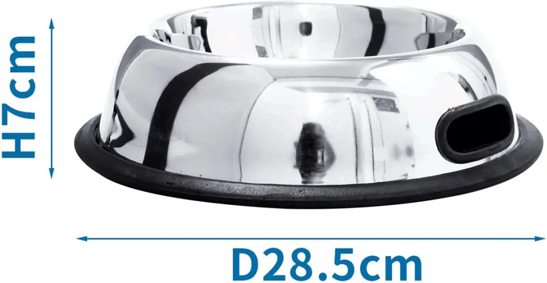Nobleza Hondenvoerbak RVS - 1500ml Ø28,5cm - Zilver/Zwart
