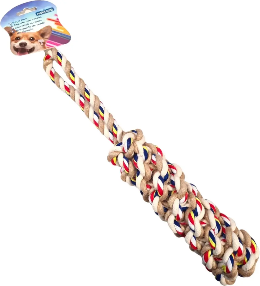 Nobleza Hondenspeelgoed Dummy aan Touw - 34cm - Katoen