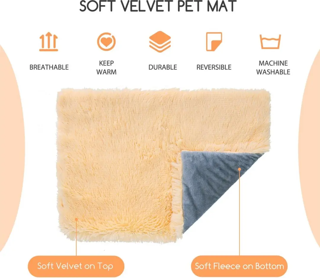 Nobleza Fluffy Hondenmat Kattenmat 85x70cm - Crème/Grijs