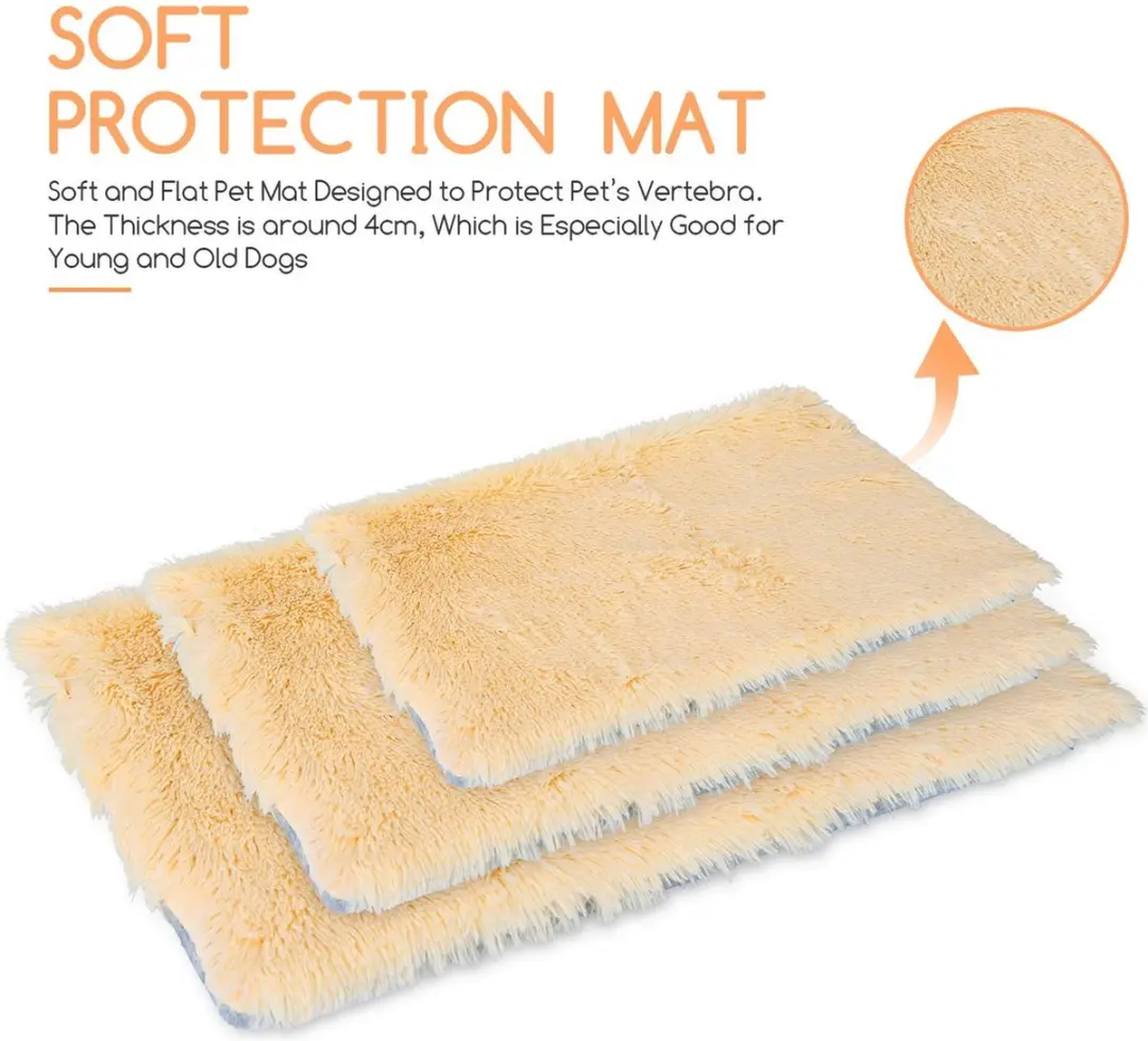 Nobleza Fluffy Hondenmat Kattenmat 85x70cm - Crème/Grijs