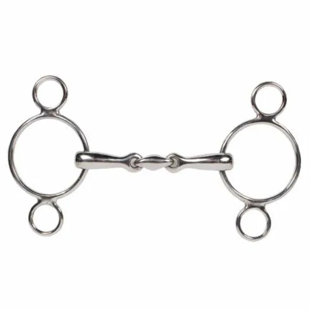 Pagony Pessoa Bit Dubbel Gebroken 3 Rings 16mm - 13,5 - Zilver