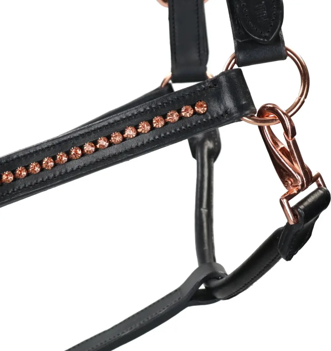 Horsegear Halster Cob - Rose Gold/Zwart