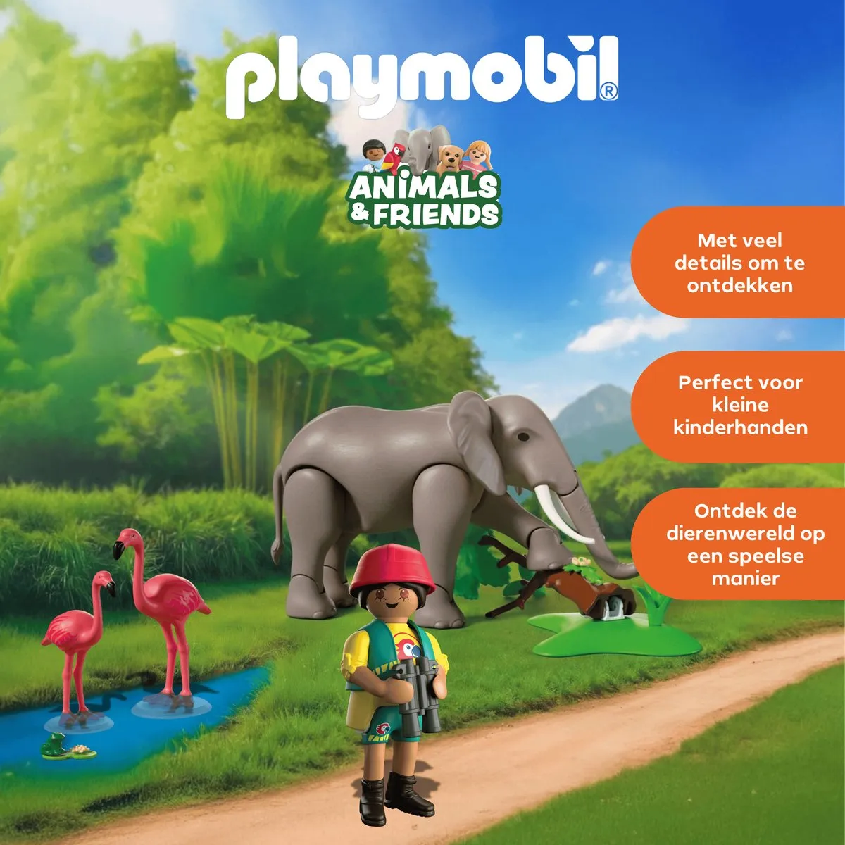 Playmobil Animals & Friends Olifant Dierenverzorger 72068 - 4 Dieren