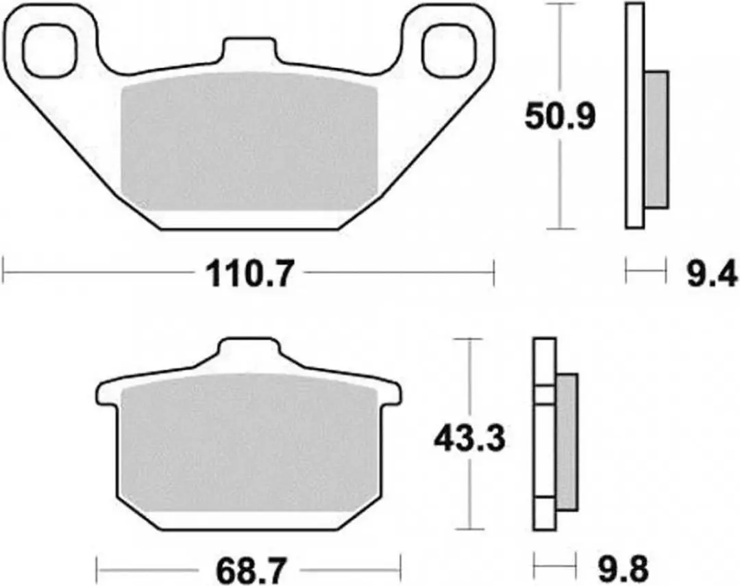 SBS-remblok voor motorfiets Kawasaki 1500 VN Vulcan 88 SE 1987 tot 1995 voor/ach