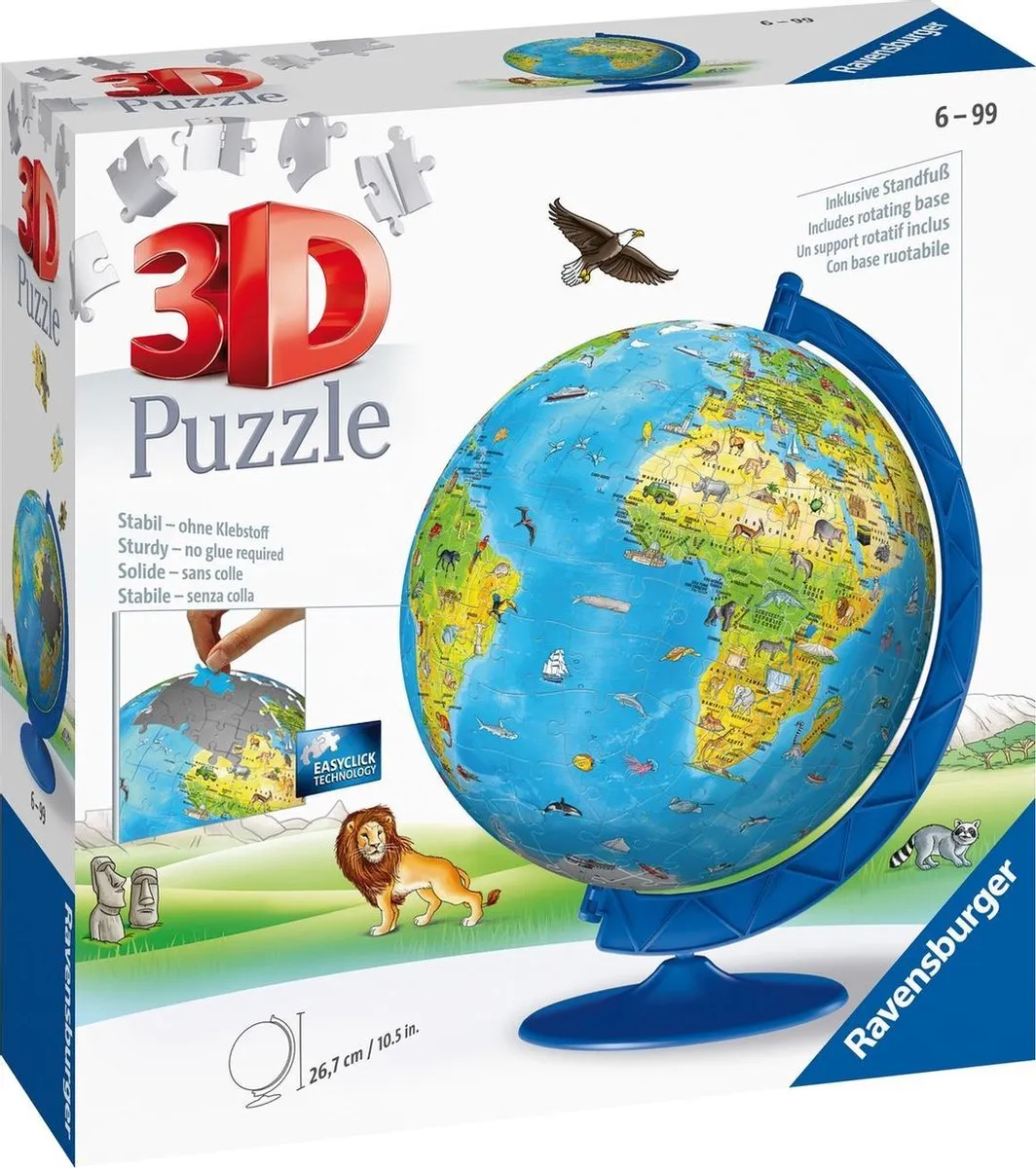 Ravensburger XXL Kinder Globe 3D Puzzel 180 Stuks
