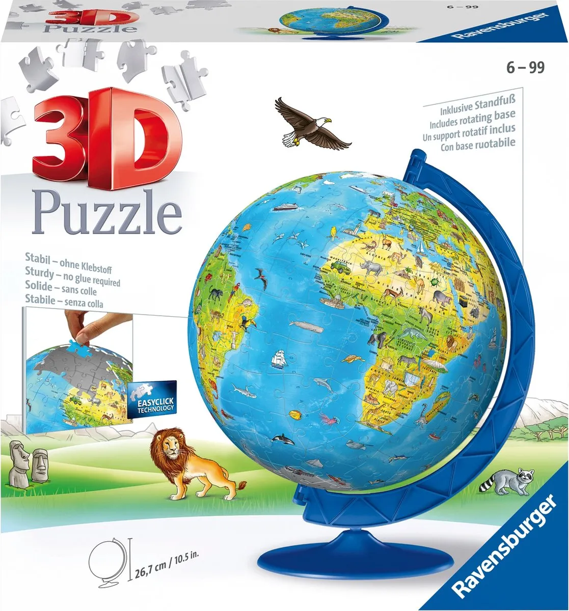 Ravensburger XXL Kinder Globe 3D Puzzel 180 Stuks