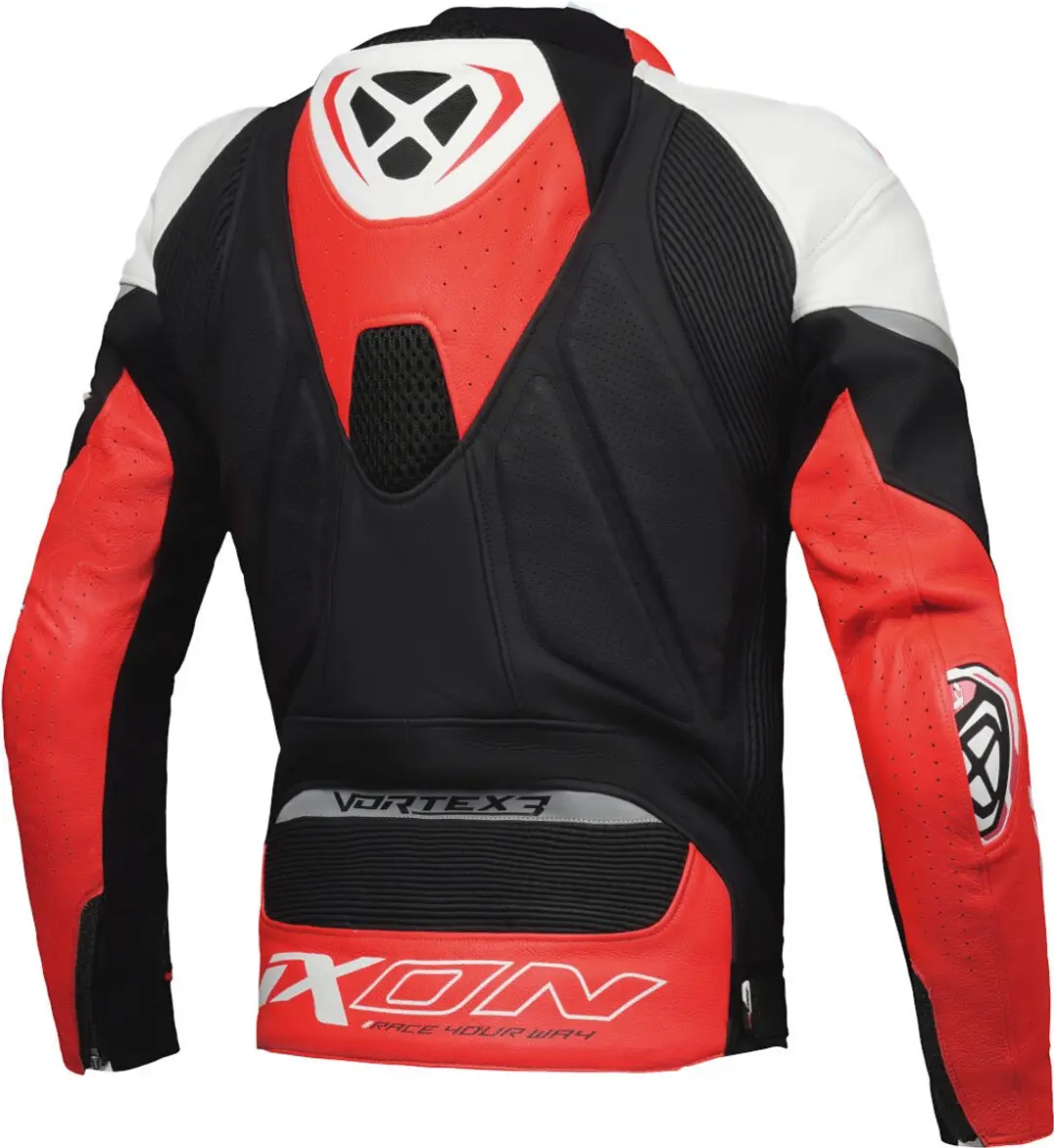 IXON Vortex 3 Leren Motorjas - Zwart/Rood/Wit
