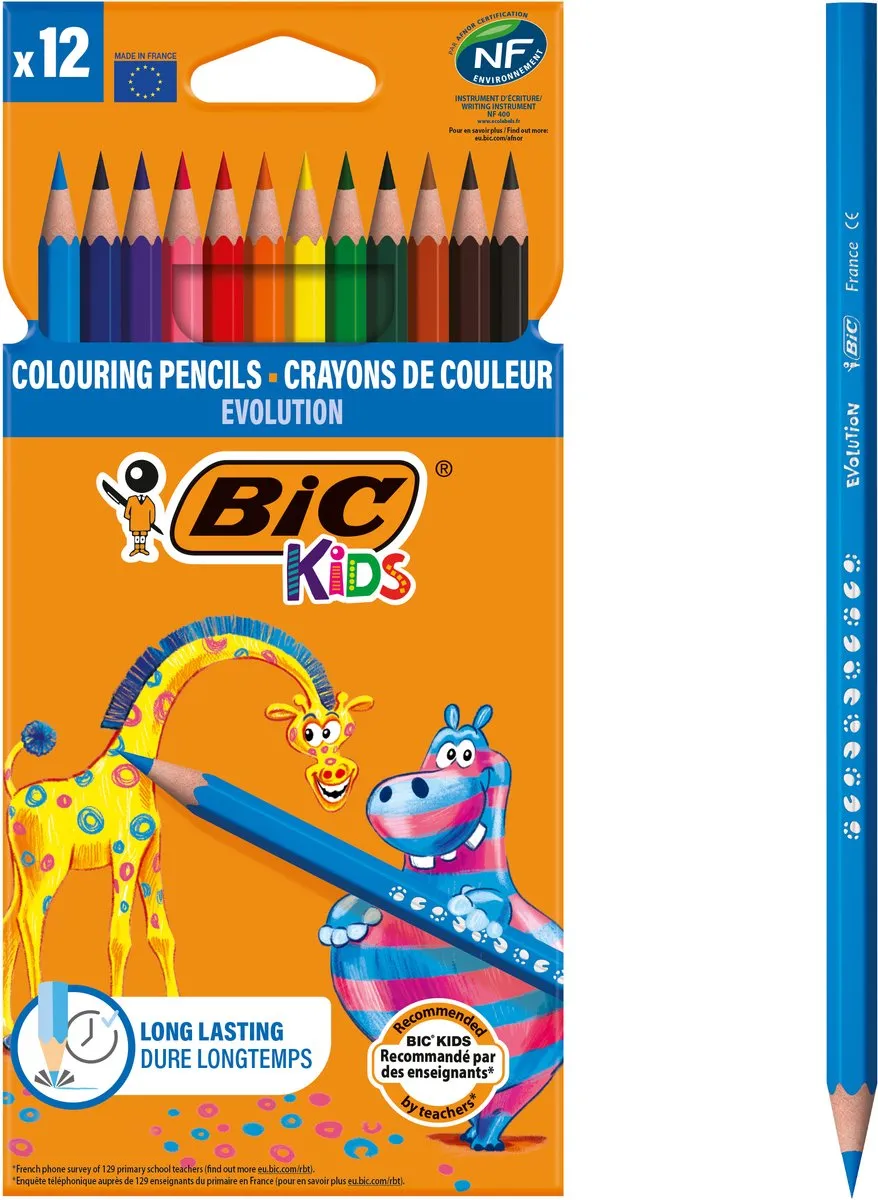 Bic Kids Evolution ECOlutions Kleurpotloden 12 Stuks
