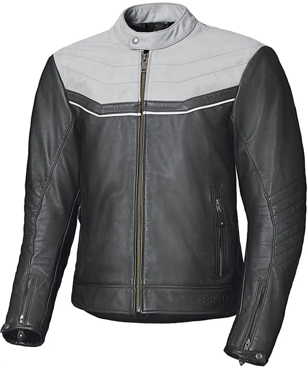 Held Heyden Zwart Grijs Leren Motorjas