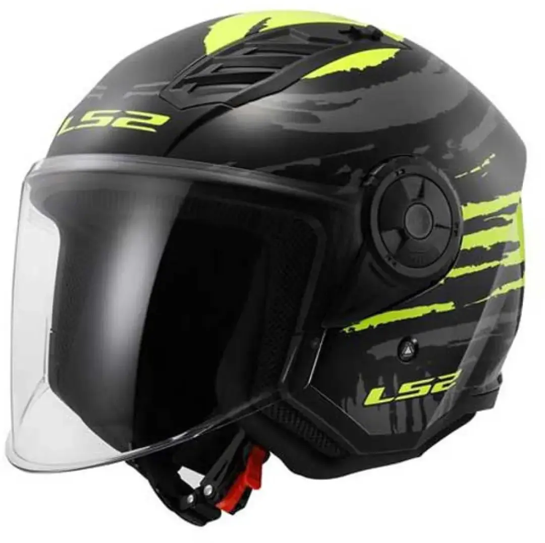 LS2 OF616 Airflow II Jethelm - XXL - Zwart/Neuren Geel