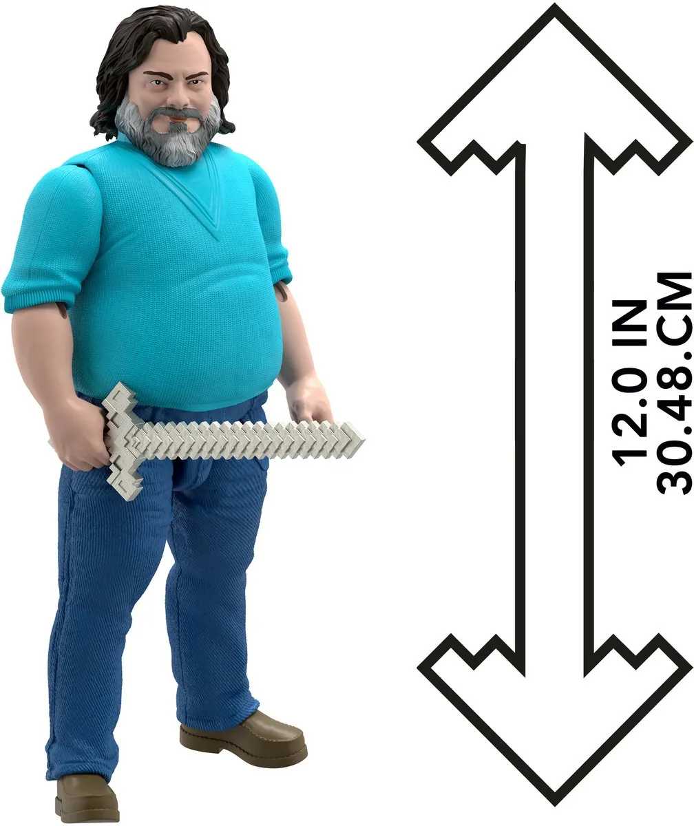 Mattel Minecraft Movie Steve Actiefiguur 30cm - Multi