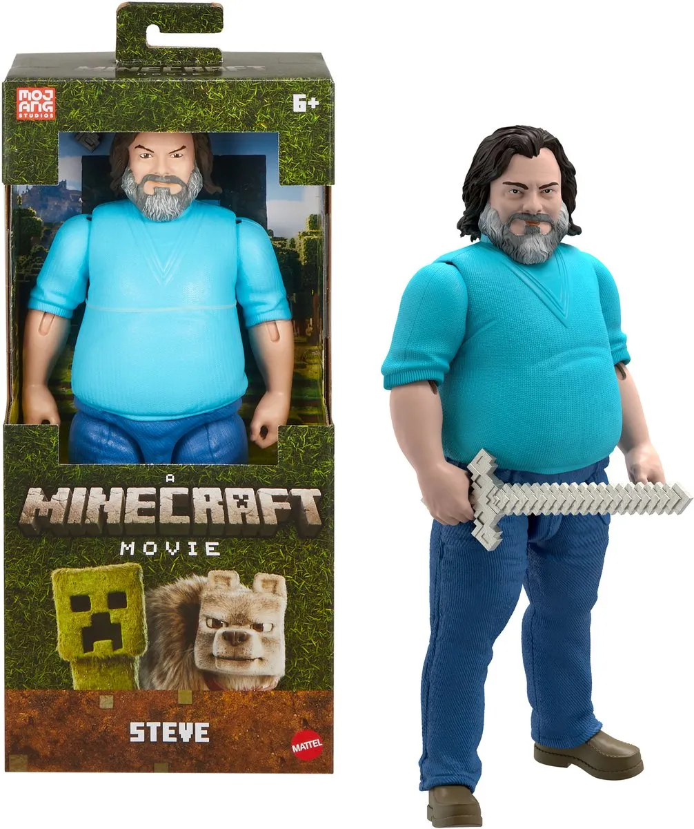 Mattel Minecraft Movie Steve Actiefiguur 30cm - Multi