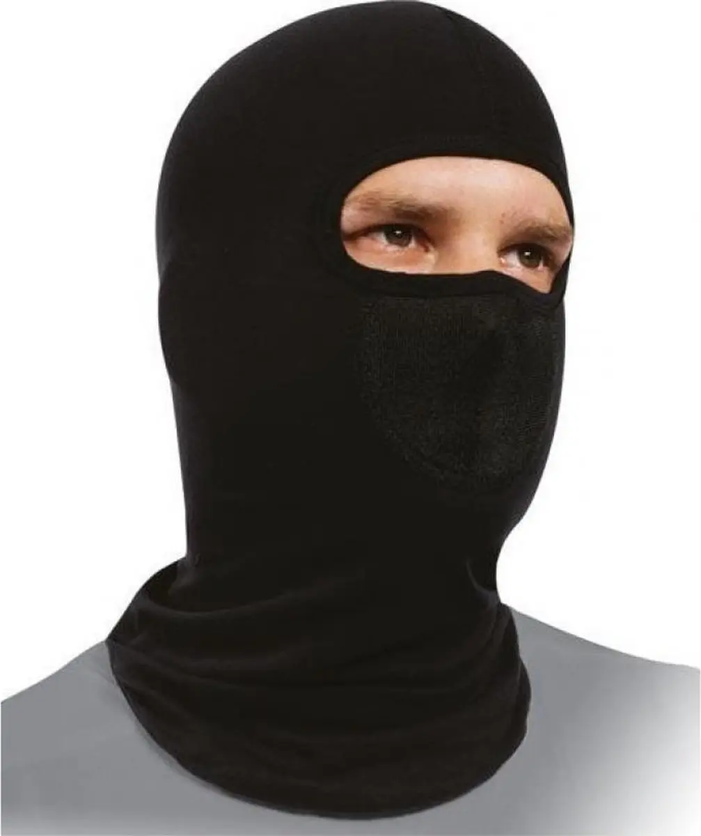 zwarte polyester / viscose bivakmuts voor motorhelm nieuw