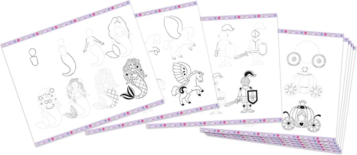 Janod Step by Step Creatief Fantasie Wezens Tekenen - 20 Modellen