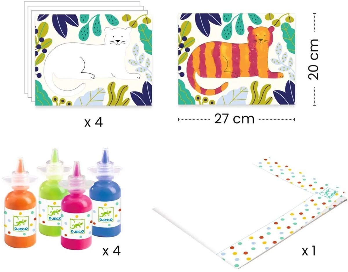 Djeco Vingerverfset Multicolor - 4 Stuks