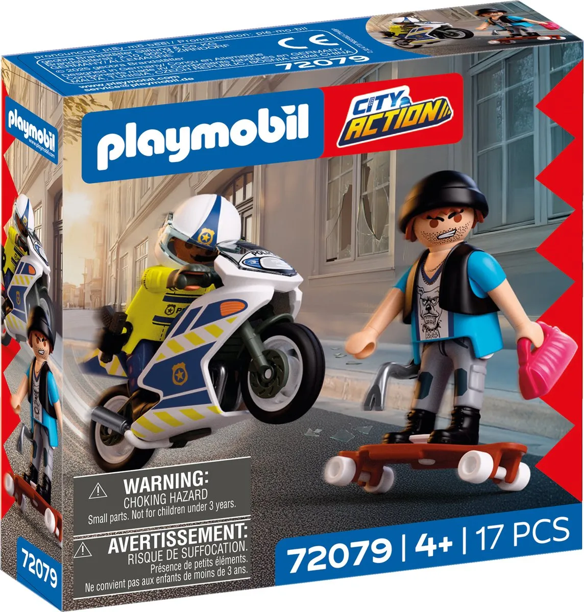 Playmobil City Action Politie Motorachtervolging 72079 - Multicolor