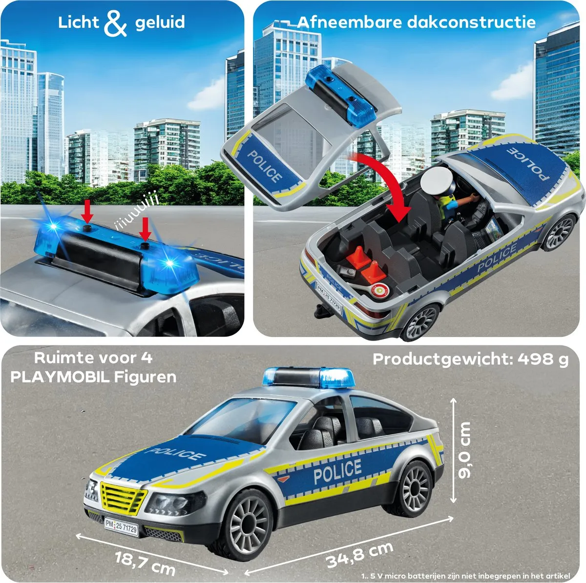 Playmobil City Action Politie Motorachtervolging 72079 - Multicolor