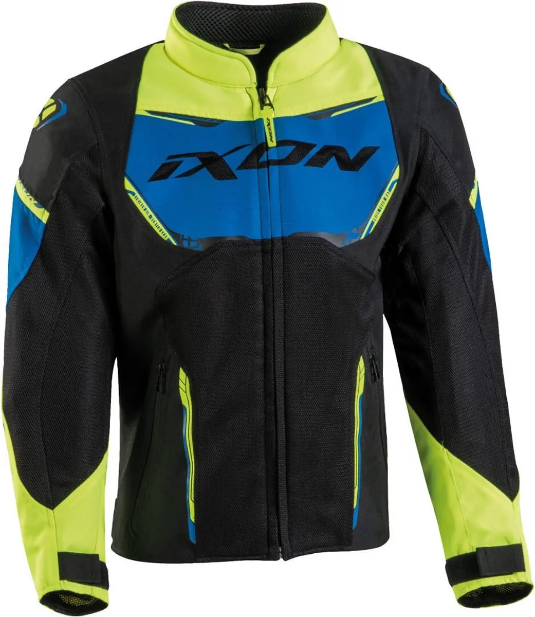 Ixon Striker Air Kid Zwart Blauw Geel Kids Textiele Motorjas