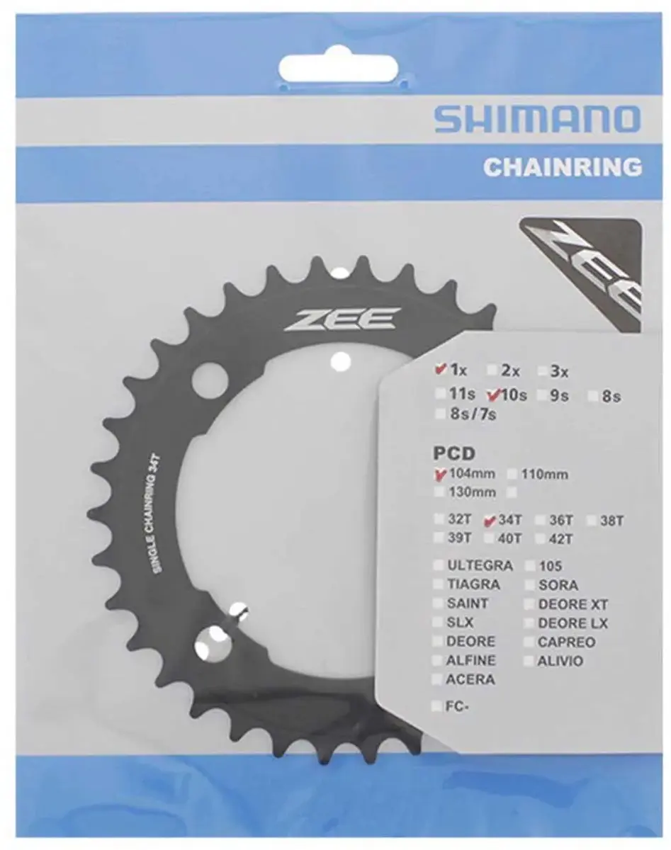 Shimano ZEE FC-M640 Kettingblad 34T - 1x10-speed - 104mm BCD - Zwart