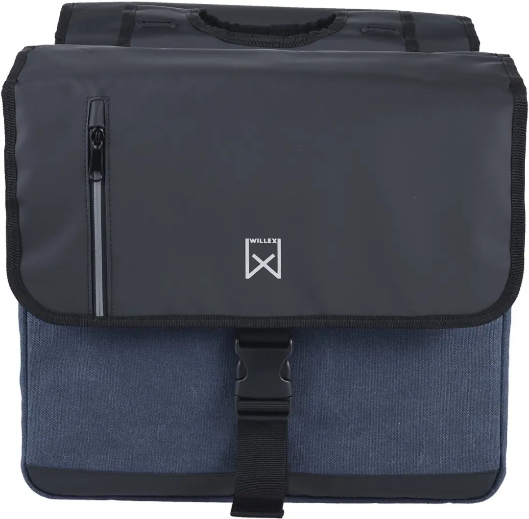 Willex Dubbele Canvas Bisonyl Tas 30L - Zwart/Blauw