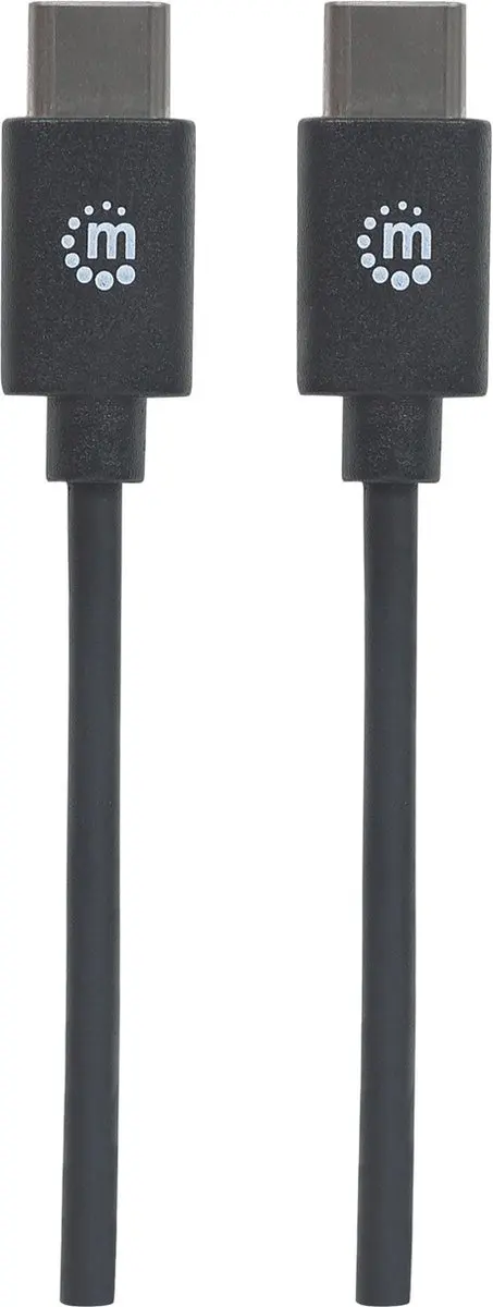 Manhattan USB 2.0 Type C-kabel 3m - Zwart - afbeelding 4 van 5