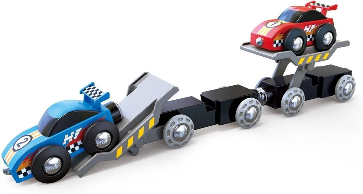 Hape Raceauto Transportwagen E3735 - 6 Stuks - Veelkleurig