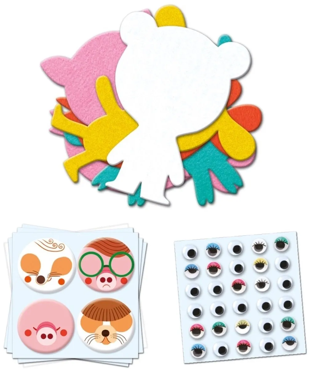 Djeco Knutselset Dieren Stickers 24-delig - Multicolor