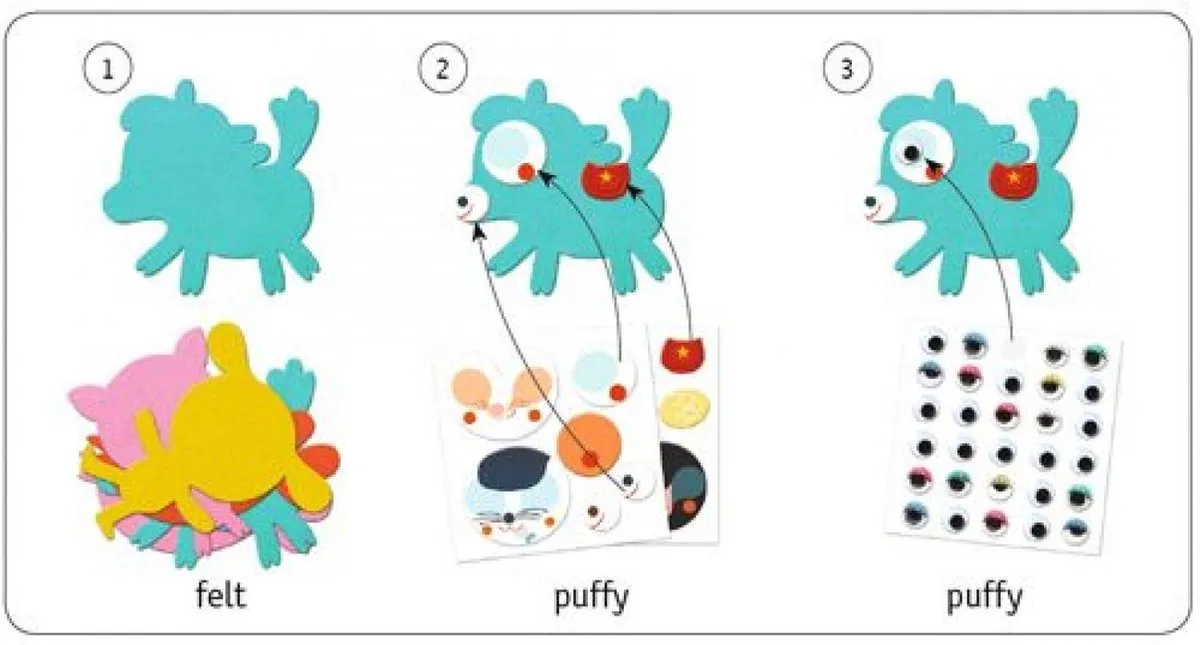 Djeco Knutselset Dieren Stickers 24-delig - Multicolor
