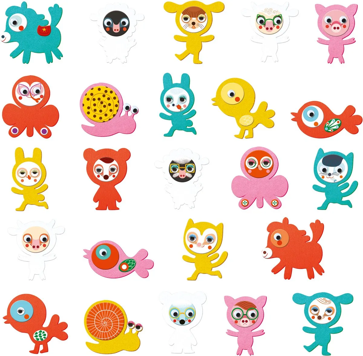 Djeco Knutselset Dieren Stickers 24-delig
