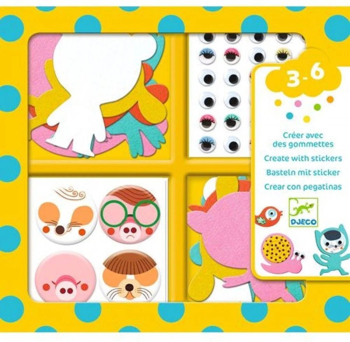 Djeco Knutselset Dieren Stickers 24-delig - Multicolor - afbeelding 6 van 6