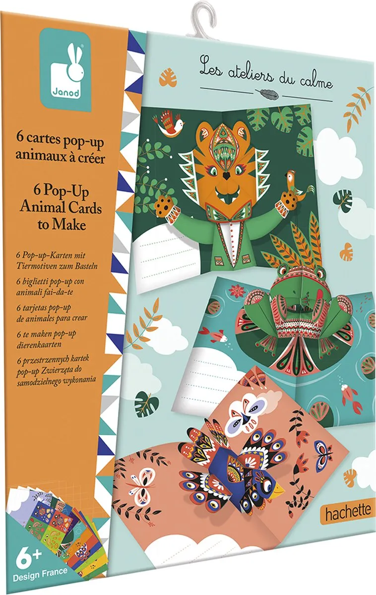 Janod Les Ateliers Du Calme Pop-up Dierenkaarten - 6 Stuks Multikleur - afbeelding 6 van 6