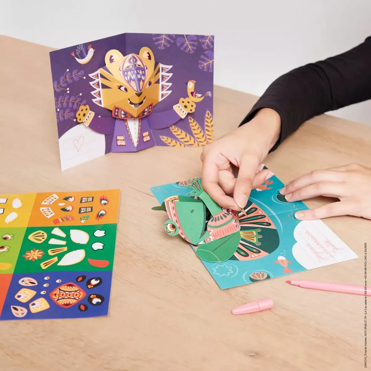 Janod Les Ateliers Du Calme Pop-up Dierenkaarten - 6 Stuks Multikleur