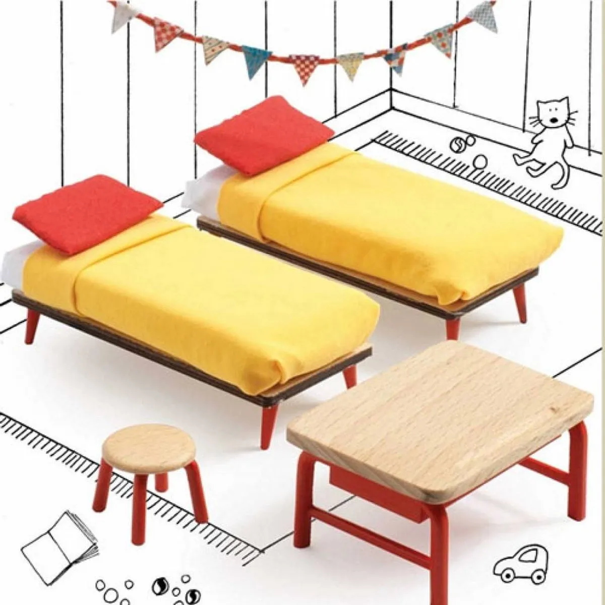 Djeco Poppenhuis Kinderkamer - Minipop