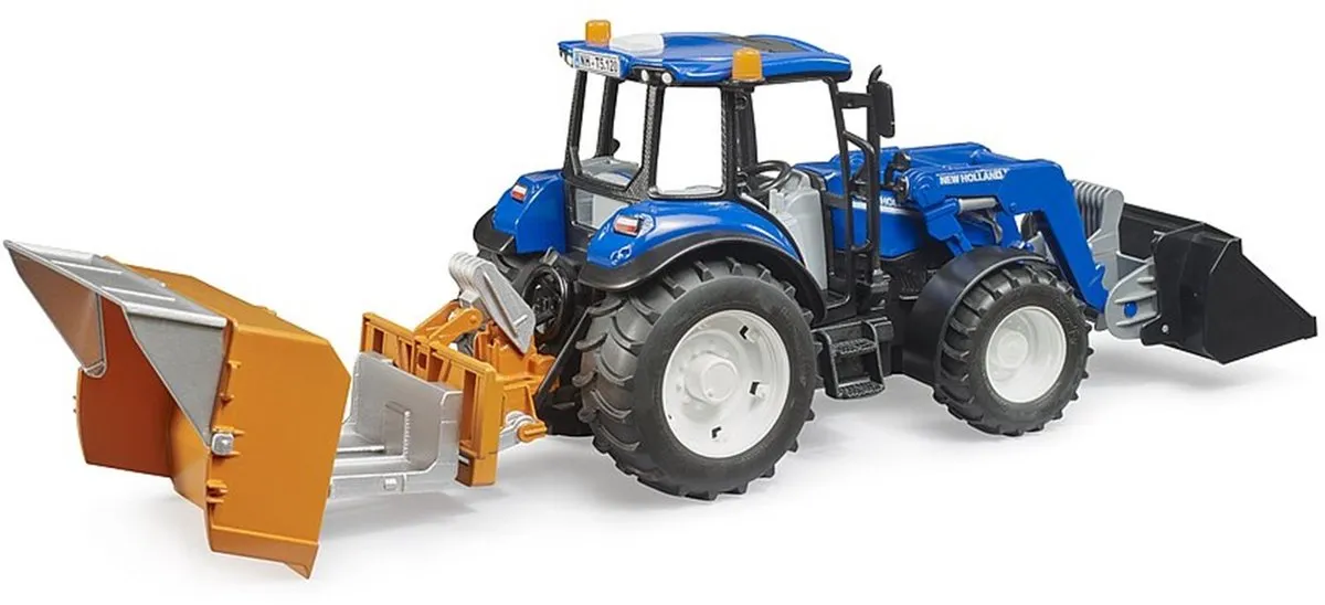 Bruder New Holland T5.120 Tractor met voorlader 1:16 - Blauw