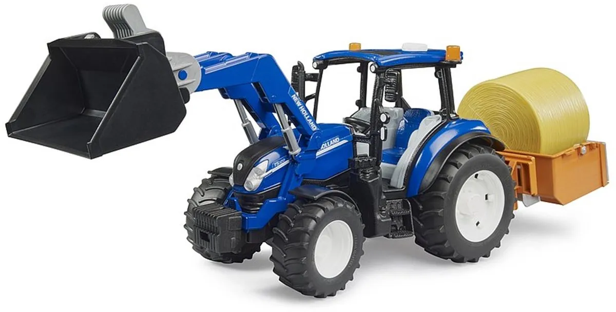 Bruder New Holland T5.120 Tractor met voorlader 1:16 - Blauw