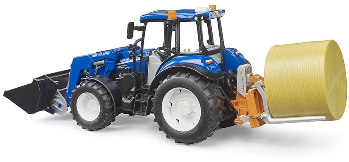 Bruder New Holland T5.120 Tractor met voorlader 1:16 - Blauw