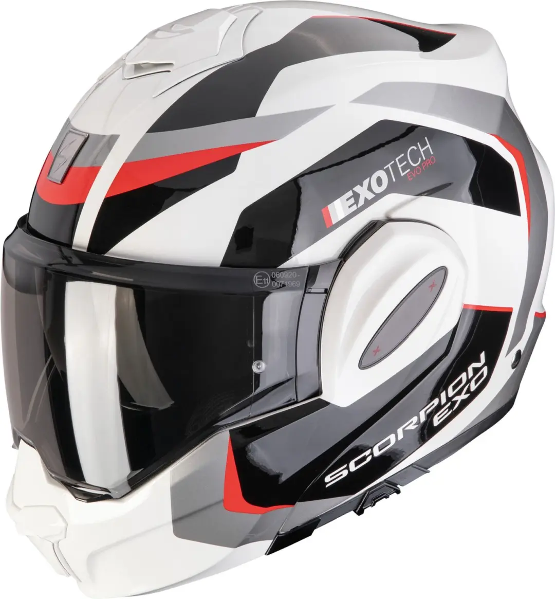 Scorpion Exo-Tech Evo Pro Acuti Opklapbare Helm - XS - Zwart/Grijs/Wit - afbeelding 6 van 6