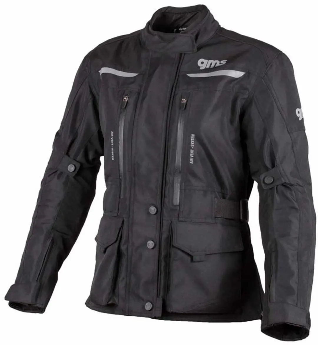 gms Gear Dames Zwarte Textiele Motorjas