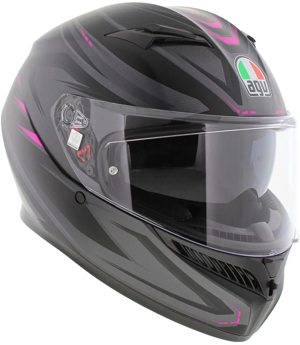 AGV K3 Motorhelm - M - Mat zwart roze