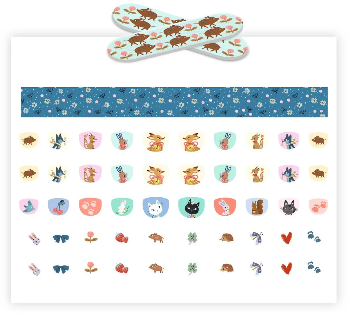 Djeco BODY ART Nail Stickers Mimi - Multicolor - 60 Stuks