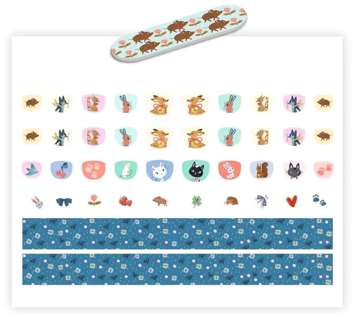 Djeco BODY ART Nail Stickers Mimi - Multicolor - 60 Stuks