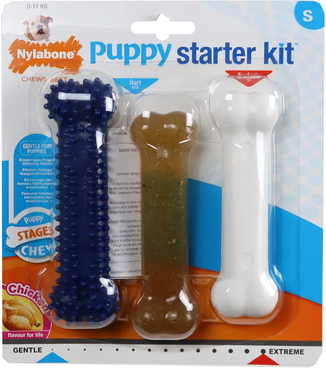 Nylabone Puppy Bot Starterkit - 3 Stuks - Multi