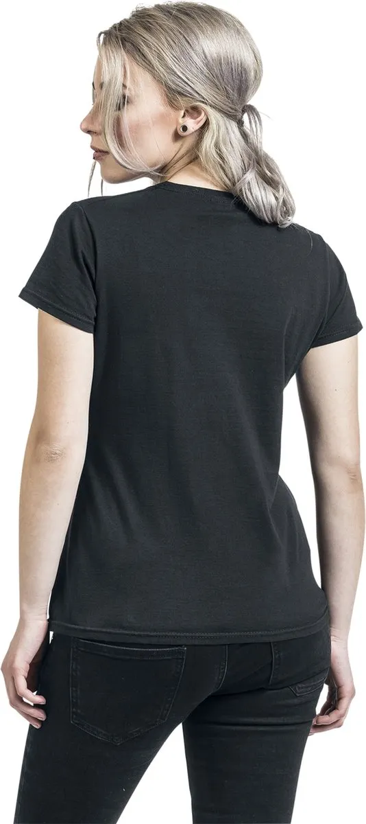 Disney Alice in Wonderland Black Flower Dames T-shirt - M