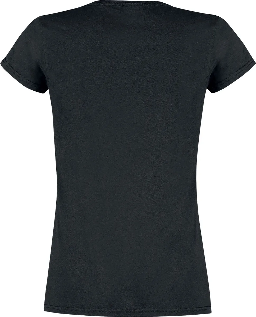 Disney Alice in Wonderland Black Flower Dames T-shirt - M