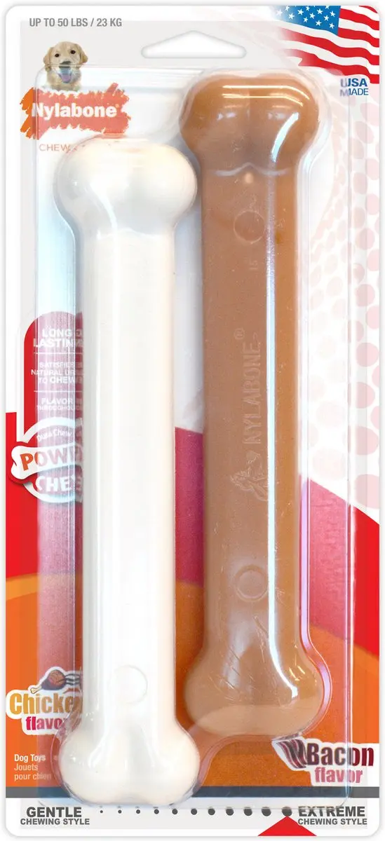 Nylabone Power Chew Twin Pack, Bacon & Chicken Giant