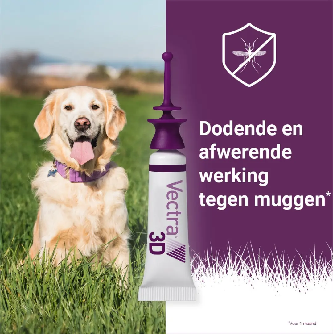 Vectra 3D Hond Anti Teken- en Vlooiendruppels 4,7ml - 3 Pipetten